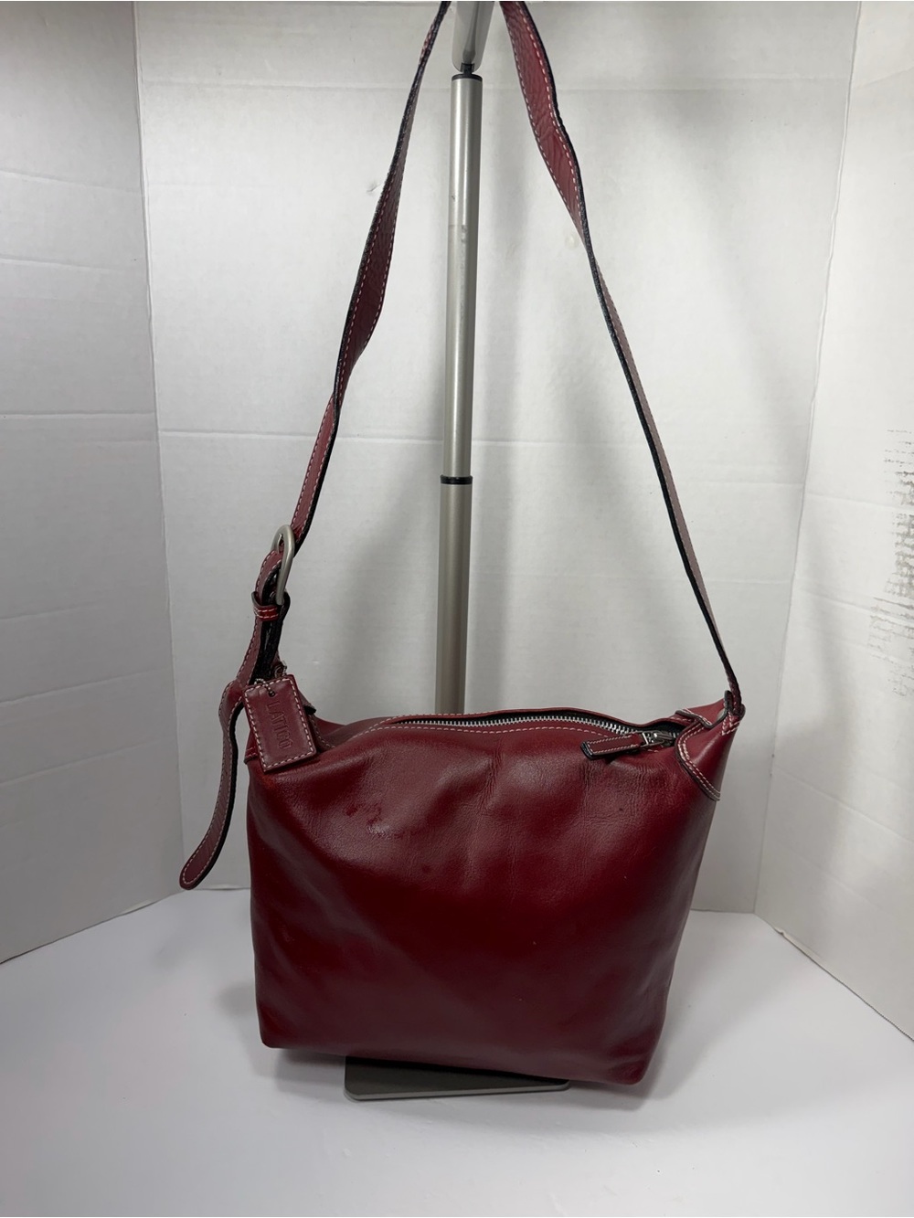 LATICO USA Leather crossbody Bag in Deep Red with hang tag
